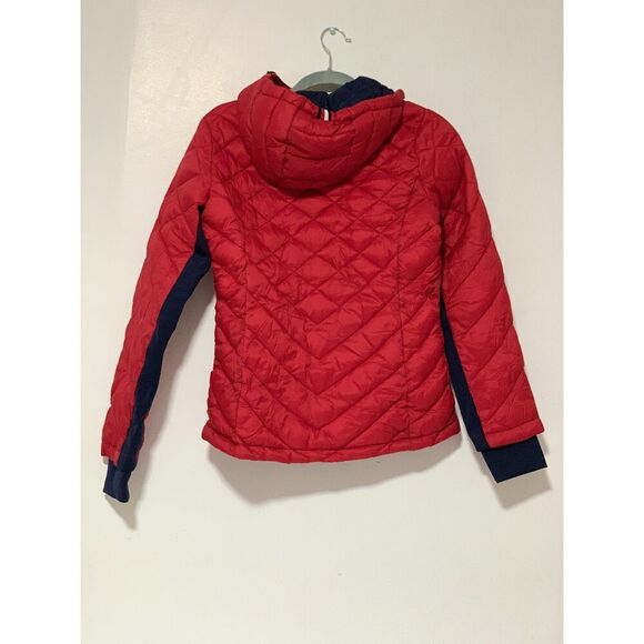 Tommy Hilfiger Women's Packable Hooded Puffer  Lightweight Jacket, RED Size XS - Picture 2 of 16